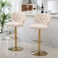 thumbnail image 2 of Bar Stools Set of 2,Modern Counter Height Bar Stools With Back,Upholstered Swivel Barstools,Height Adjustable,Accent Chairs with Gold Metal Base For Kitchen Island Restaurant, 2 of 9