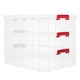 thumbnail image 5 of Caja de almacenamiento de plástico transparente de 3 niveles con asa y apilable, 5 of 6