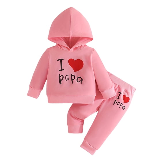 KVPLBQFD Baby Boy Girl Clothes Fall Winter Outfits Toddler Long Sleeve Hoodie Sweat Pants 2 Piece Outfit Infant Fashion Print Sweatsuits