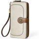 thumbnail image 1 of Cartera TFKGS de piel con bloqueo RFID de gran capacidad para mujer, color beige, 1 of 9
