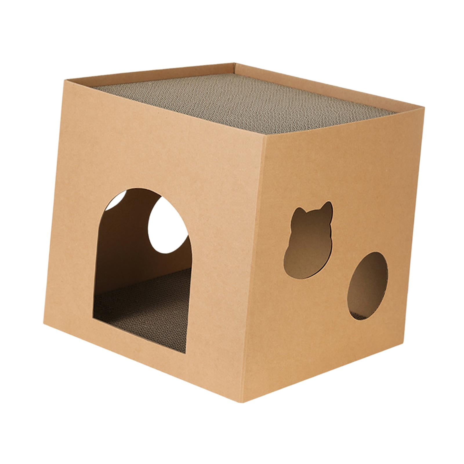 Bvdfgk Cat Box Cats Bed Pet Supplies Accessories with Scratch Pads Corrugated Cardboard Brown L