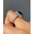 thumbnail image 4 of Art Deco Oval Cut Lab Created Sapphire Halo 925 Silver Engagement Ring 14K White Gold Plated Silver, 4 of 4