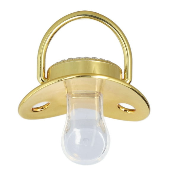 Chupete con clip, chupete para bebé, chupete con letras portátil para bebés, chupete con letras doradas, logra más