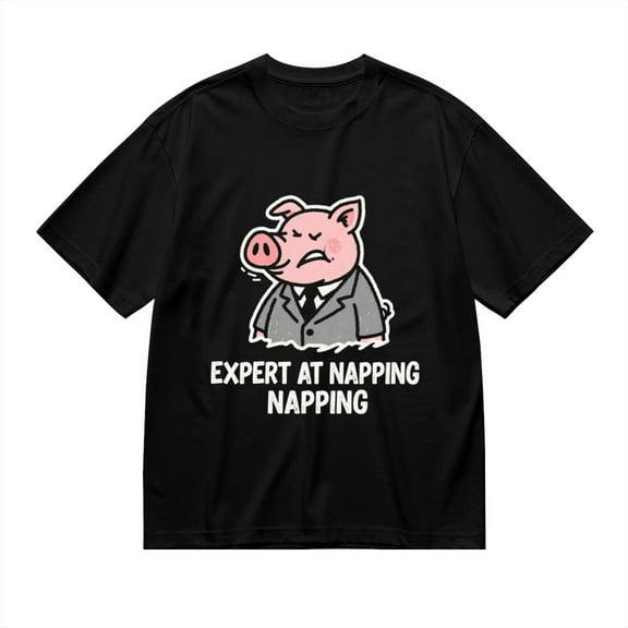 Black T Shirts for Men, Pig In Suit, Graphic Mens Graphic Tees, 24936803,S