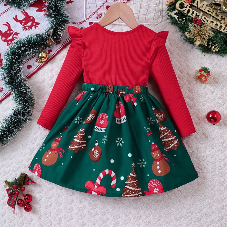 fancy christmas dresses for toddlers LWNYDPLSD Girls Size 6 Dress Girls Christmas 5t Christmas Girls Toddler Clothes for Christmas Clothes Girls 10-12 Clothes, Red 5-6 Years price-sync-for-40