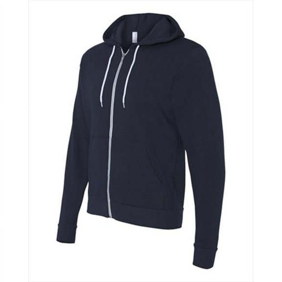 Bella-Canvas C3739 Unisex Poly-Cotton Fleece Full-zip Hoodie - Navy - Small
