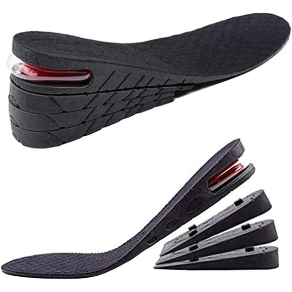 Height Increase Insoles for Men, 4 Layers Shoe Height Inserts to Make You Taller, Multi-Layer Invisible Boosting Lifts Soles for Women Kit with Air Cushion Heel Height 3.54 Inch