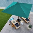 thumbnail image 6 of Best Choice Products 9ft Deep Square Solar LED Lighted Patio Umbrella w/ Woodgrain Pattern, UV-Resistant - Cerulean, 6 of 8