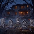 thumbnail image 3 of Joyfy 25.2" Halloween 5 Pcs Extra Large Tombstones Decorations, GraveYard Signs Cemetery Headstones Scary Outdoor Halloween Decor with Metal Stakes for Easy Set Up, Waterproof for Garden Lawn, 3 of 7