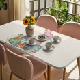 thumbnail image 3 of Happy Easter Table Cloths for 3 Foot Rectangle Tables, Spring Polka Dots Bunny Easter Eggs Rustic Patio Waterproof Elastic Fitted Tablecloths, Washable Rectangular Table Cover for Camping, 3 of 8