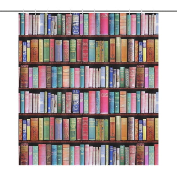 Bookworm Antique Book Library Shower Curtain Bathtub Decor Bathroom Fabric Waterproof Curtains Shower