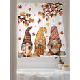 thumbnail image 2 of Sheer Curtains 63 inches Long 2 Panels Set Thanksgiving Gnome Fall Pumpkin Maple Leaf Coffee Sunflower Tiers Sheers Rod Pocket Small Window Short Curtains for Kitchen Cafe, Each 52" W x 63" L, 2 of 7