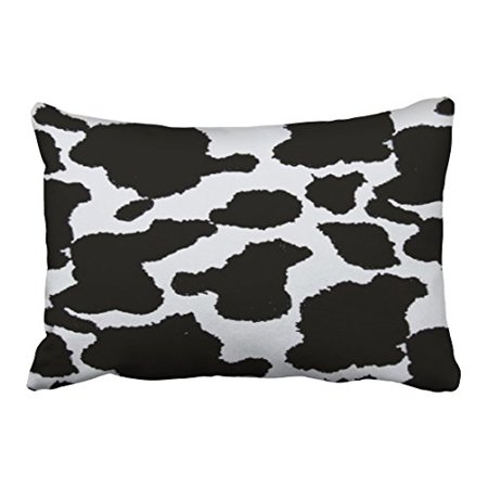 Winhome Vintage Black And White Cowhide Polyester 20 X 30 Inch
