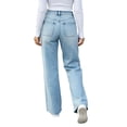 thumbnail image 6 of Tqcoqu Women's High Waist Wide Leg Straight Jeans,Double Front Patch Pocket Denim Pants,Single Button Zip Fly Casual Daily Trousers,Light Blue Women's XXS-L, 6 of 8