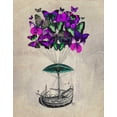 thumbnail image 2 of Fab Funky 20x24 White Modern Wood Framed Museum Art Print Titled - Butterfly Airship 2 Purple and Green, 2 of 4