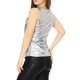thumbnail image 4 of INSPIRE CHIC DÃ­a de San Patricio Camiseta Sin Mangas Con Cuello En U, ElÃ¡stico, Ajustado, Brillante Y MetÃ¡lico Brillante Para Mujer Plata S INSPIRE CHIC Camiseta, 4 of 6