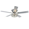 thumbnail image 2 of Breezary 52" Flush Mount 5-Blade Ceiling Fan with Light Kit and Remote Chrome, 2 of 5