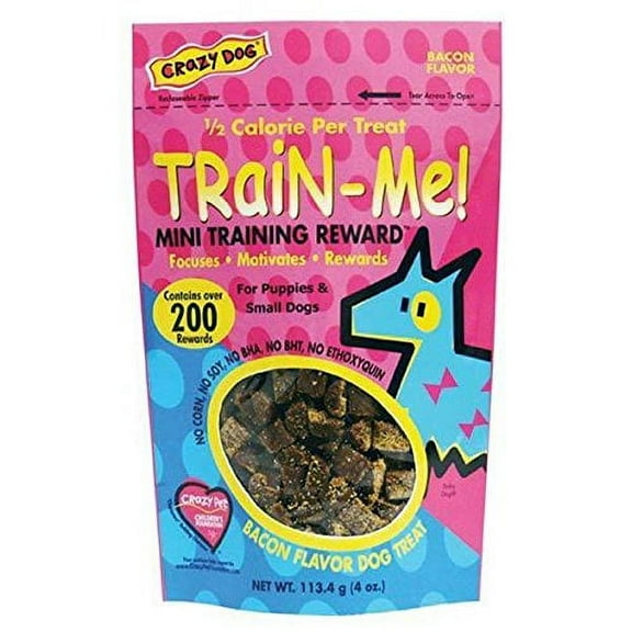 Dog Training Mini Treat Pack Bacon Flavor Rewards For Puppies Small Breed Dogs (One Pack)