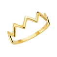 thumbnail image 1 of FB Jewels 14k Gold Round Cubic Zirconia Yellow Ring Thunder-Shape Stackable Band Size 9, 1 of 1