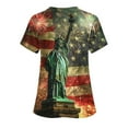 thumbnail image 4 of Gamivast Scrubs for Women Patriotic Star Print V-Neck Short Sleeve Nursing Scrubs with Pockets Quick Dry Moisture Wicking Scrub Tops Nursing Uniform, 4 of 5
