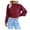 Burgundy, variant on Herrnalise Women's Knitted Crop Tops Autumn And Winter Fashion Solid Hollow Stripe Long Sleeve Round-Neck Sweater Tops Pullover Jumper Sweaters