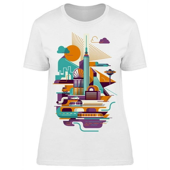 Modern Urban City Scene Tee Women's -Image by Shutterstock