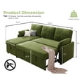 thumbnail image 5 of Merluxy 83.5'' Sectiona Sofa Bed with Storage - Green Sleeper Couch for Living Room, Linen, 5 of 10