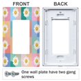 thumbnail image 3 of Yayeee Rocker Switch Wall Plate 3-Gang 6.5"x4.6" Home Decorative Outlet Cover, Pink Checkered Daisy, 3 of 6