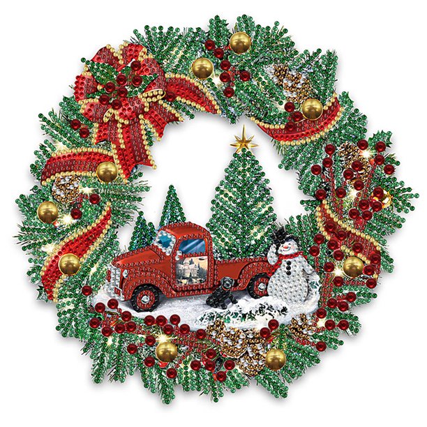 Taladro de pintura de diamantes Kit de corona de Navidad Decoración en forma especial parcial (HB294)