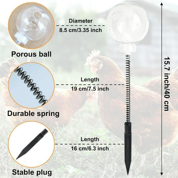 RKSTN Chicken Pecking Swing Slow Feeder 2 Sets Feeder Chicken Feeder Chicken Toy with Spring Chicken Slow Feeder Boredom Repels Stay In A Good Mood for Chickens Poultry 40 Cm