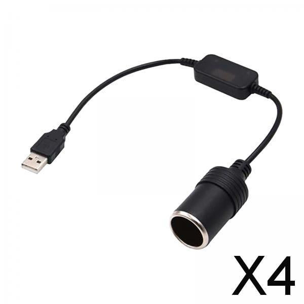 Cable Convertidor 2xUSB a para Encendedor de Cigarrillos de Coche, Salida Máxima de 12V, 1A, Duradero, 10W para Cámara de Dispositivos Eléctricos de 4 piezas