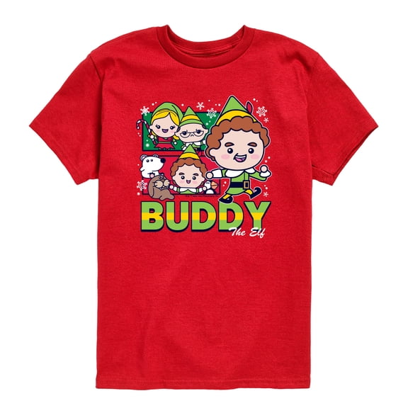 Elf - Buddy The Elf Cartoon - Toddler Boys Short Sleeve Graphic T-Shirt