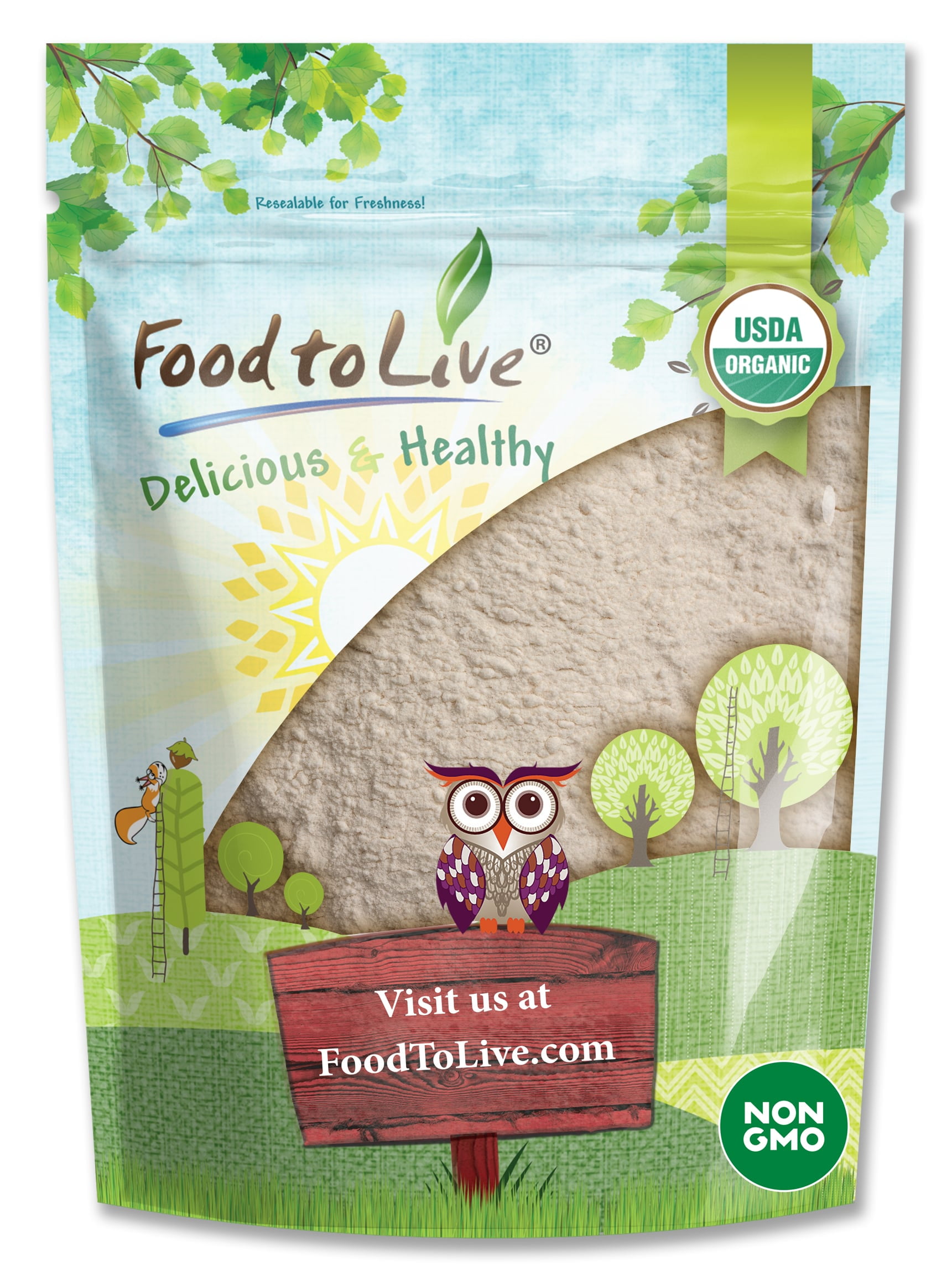 Organic Spelt Flour, 8 Ounces – Non-GMO, Kosher, Stone Ground – by Food to Live