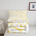 thumbnail image 5 of Homewish Minimalist Lines Queen Comforter Set,Geometric Artwork Comforter Sets Queen,White Golden,Reversible,3pcs,1 Comforter and 2 Pillowcases, 5 of 7