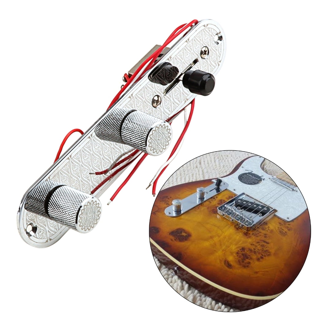 Electric Guitar Prewired Switch Control Plate with 3-Way Switches Knob Prewired Loaded Guitar Control Plate Replacement