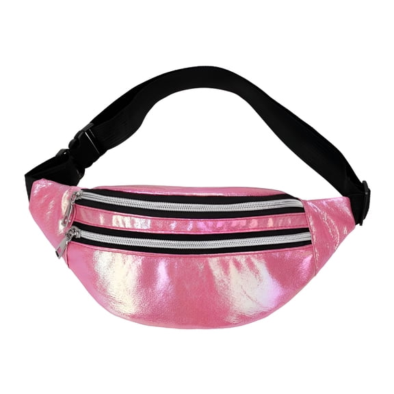 GASTROPOD Holographic Fanny Pack,Hologram Pu Waist Pack Waterproof Shiny Waist Bag,Laser Waist Bum Bag Adjustable Belt,Metallic Color Sport Waistbag, Fashion Waist Bag for Women Men Kids