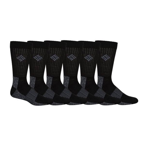 Calcetines Columbia Moisture Control para hombre, 6 unidades, color negro