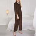 thumbnail image 3 of Fotbe Vintage Wood Pattern Long Sleeve Pajama Set for Women,Sleepwear Set,2-piece Loungewear Set,Soft PJs Comfy Nightwear with Pockets -X-Large, 3 of 7