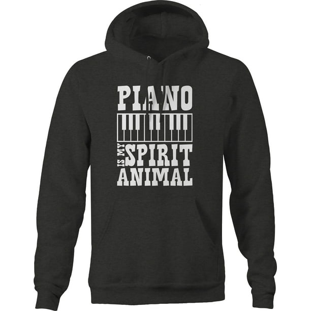 Piano is My Spirit Animal Funny Keys Music Sweatshirt for Men Small Dark  Gray 