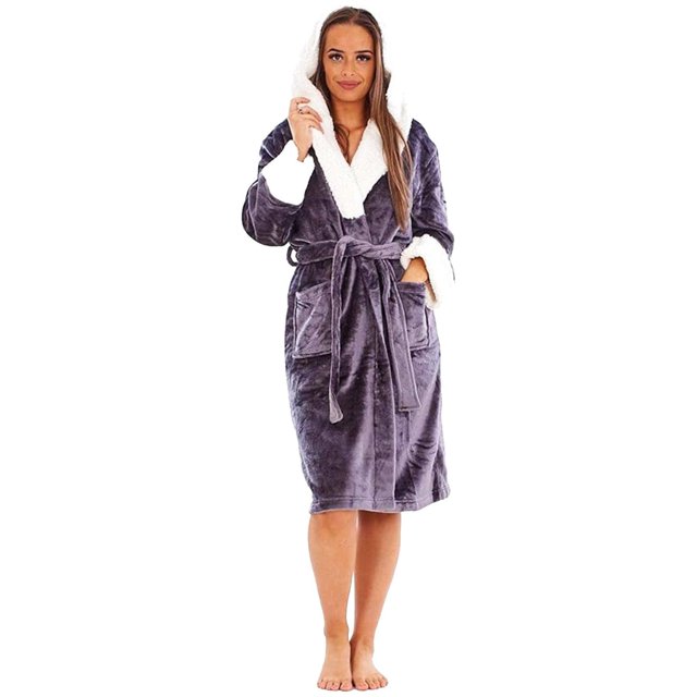 Keanu Robe de Chambre en Sherpa Polaire Scintillante pour Femmes