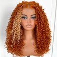 thumbnail image 2 of Peluca MITIMES Ginger Curly Skunk Strip HD con encaje frontal naranja, 2 of 8