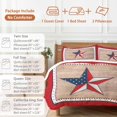 thumbnail image 6 of Queen 4 Piece Bedding Set Happy President's Flag Day Soft Breathable Duvet Cover and Pillowcase, American Star on Wood Board Duvet Cover Set Bed Sheets for Bedroom Dormitory Guest Room, 6 of 9