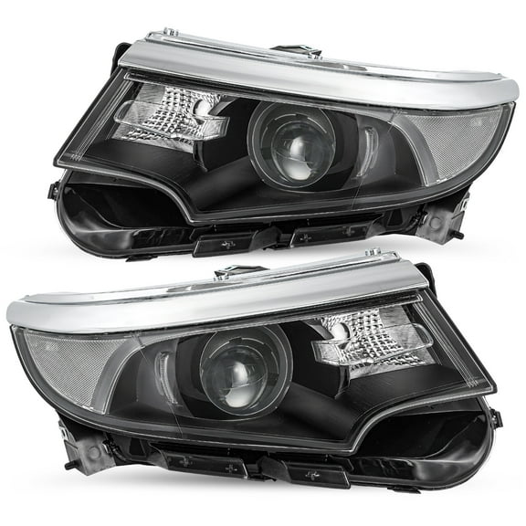 For 2011-2014 Ford Edge HID XENON Projector Black Headlights Assembly Lamps Pair