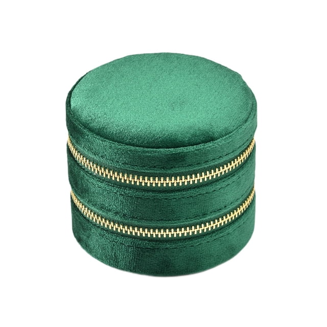 Estuche de terciopelo Yinane para pendientes y joyas Organizador de 2 capas verde