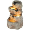 thumbnail image 4 of Glacial Rock Zen 30" High Large Rustic Indoor Outdoor Decor Faux Stone Floor Fountain with Light LED Waterfall, 4 of 6