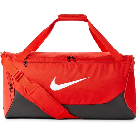 Nike Adult Gameday Brasilia X Training Duffel Bag (Medium,60L) | Mens and Womens / Red/Black/White