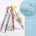 thumbnail image 5 of 1Pcs Kids Clear Bubble Umbrella with an Easy Grip Curved Handle, Safety Transparent Dome Bubble Umbrella for Toddler Boys Girls-Rainbow Clouds Pattern, 5 of 8