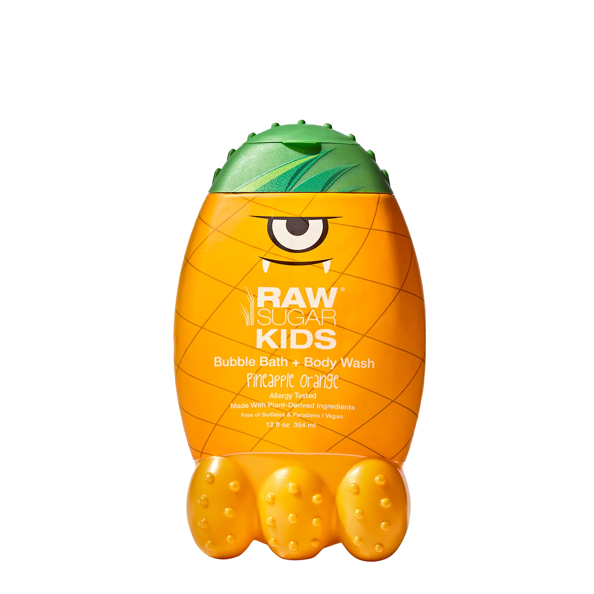 Raw Sugar Kids 2-in-1 Liquid Bubble Bath and Body Wash, Pineapple Orange, 12 fl oz
