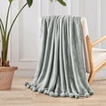 thumbnail image 3 of Home Soft Things Pompom Throw - Silver Grey - 50" x 60", 3 of 7