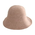 thumbnail image 2 of Yesbay Women Summer Woven Straw Bucket Sun Hat Foldable Wide Brim Hollow Breathable Sunscreen Beach Hat, 2 of 8
